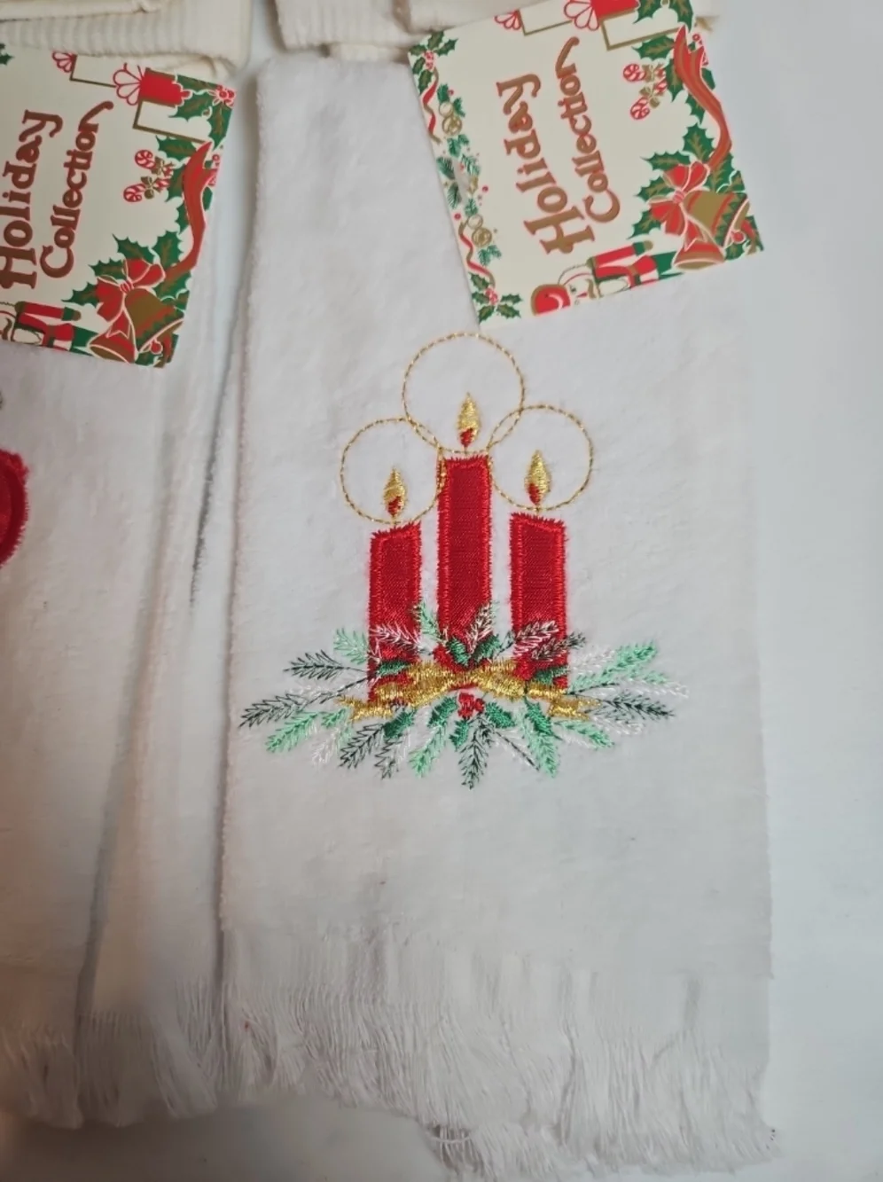 Lot of 7 Holiday Fingertip Holiday Hand Towels Christmas Cotton Bathroom